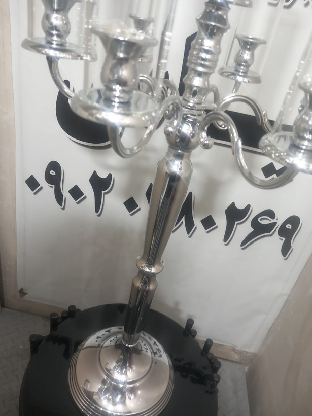 شمعدان ۷شاخه فلز با لاله کریستال